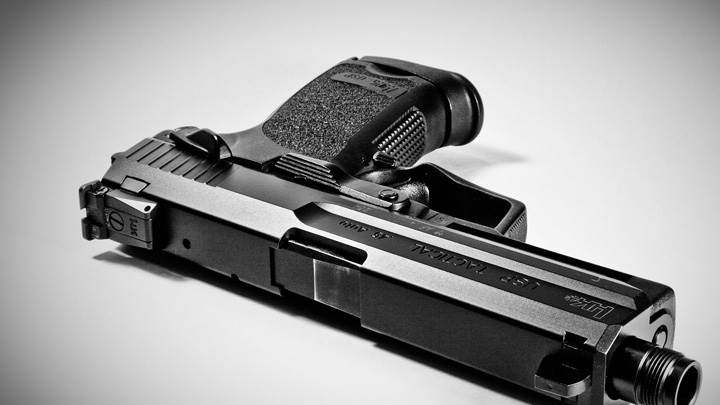 Black N White Pistol Closeup